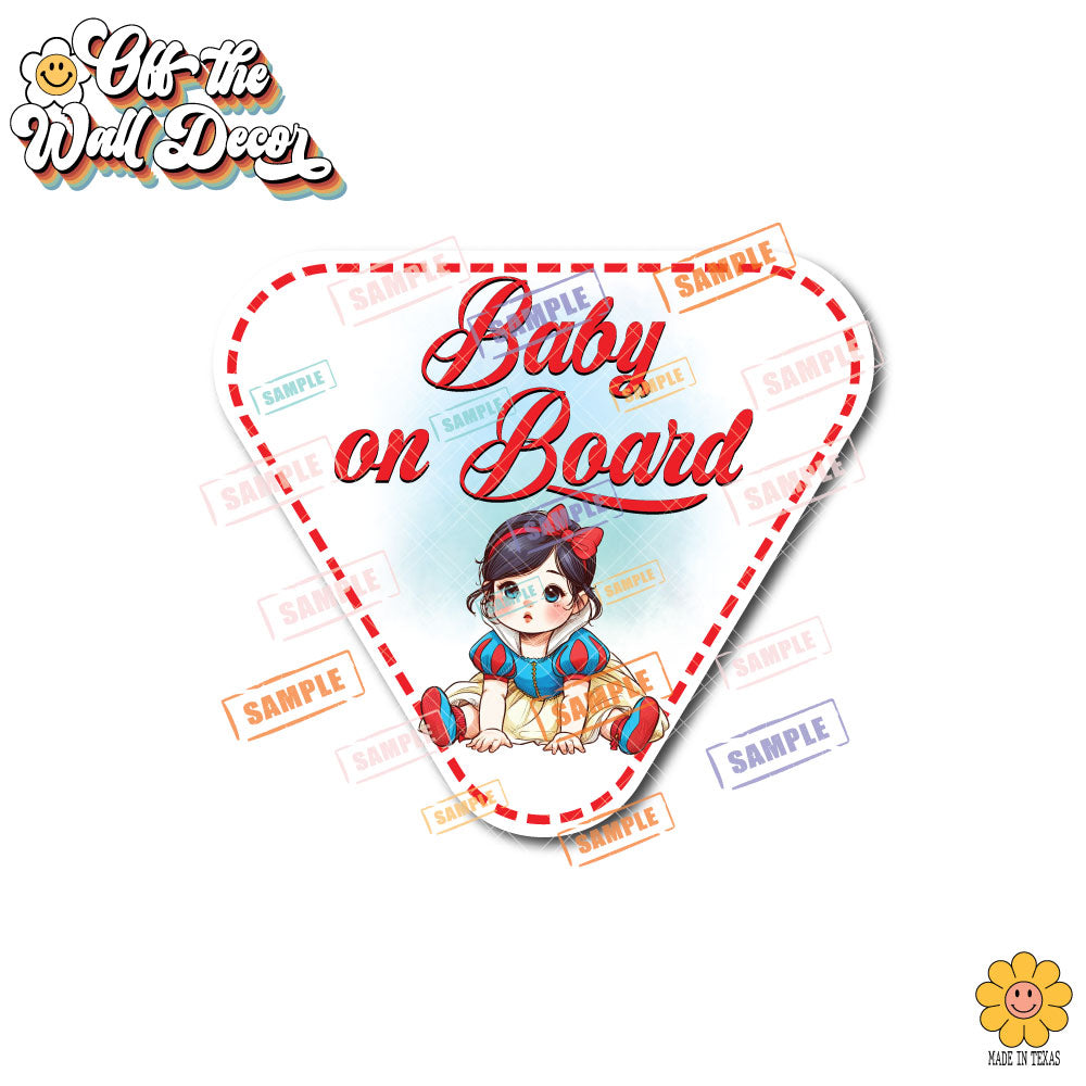 Baby Snow White | Baby on Board | Suction Cup Sign, Magnet OR Vinyl Decal Sticker