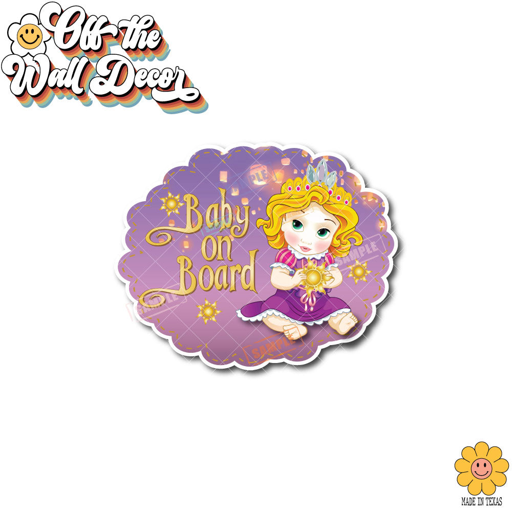 Baby Rapunzel | Baby on Board | Suction Cup Sign, Magnet OR Vinyl Decal Sticker