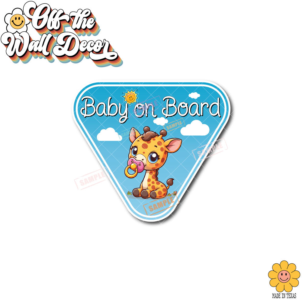 Baby Giraffe | Baby on Board | Suction Cup Sign, Magnet OR Vinyl Decal Sticker