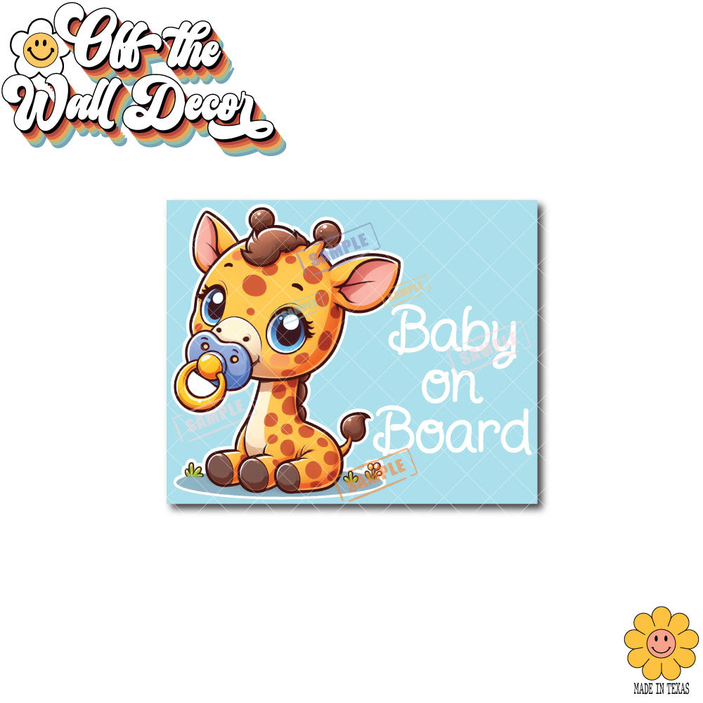 Baby Giraffe | Baby on Board | Suction Cup Sign, Magnet OR Vinyl Decal Sticker