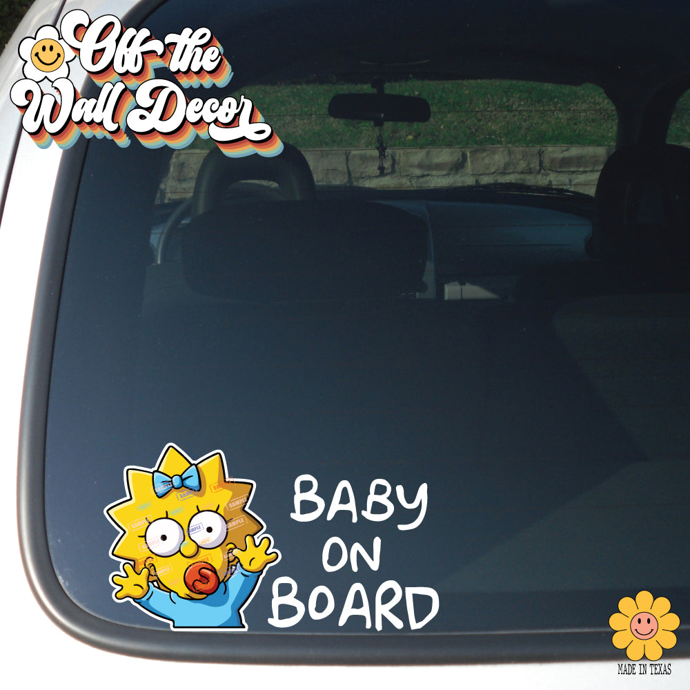 Maggie | Baby on Board | Suction Cup Sign, Magnet OR Vinyl Decal Sticker