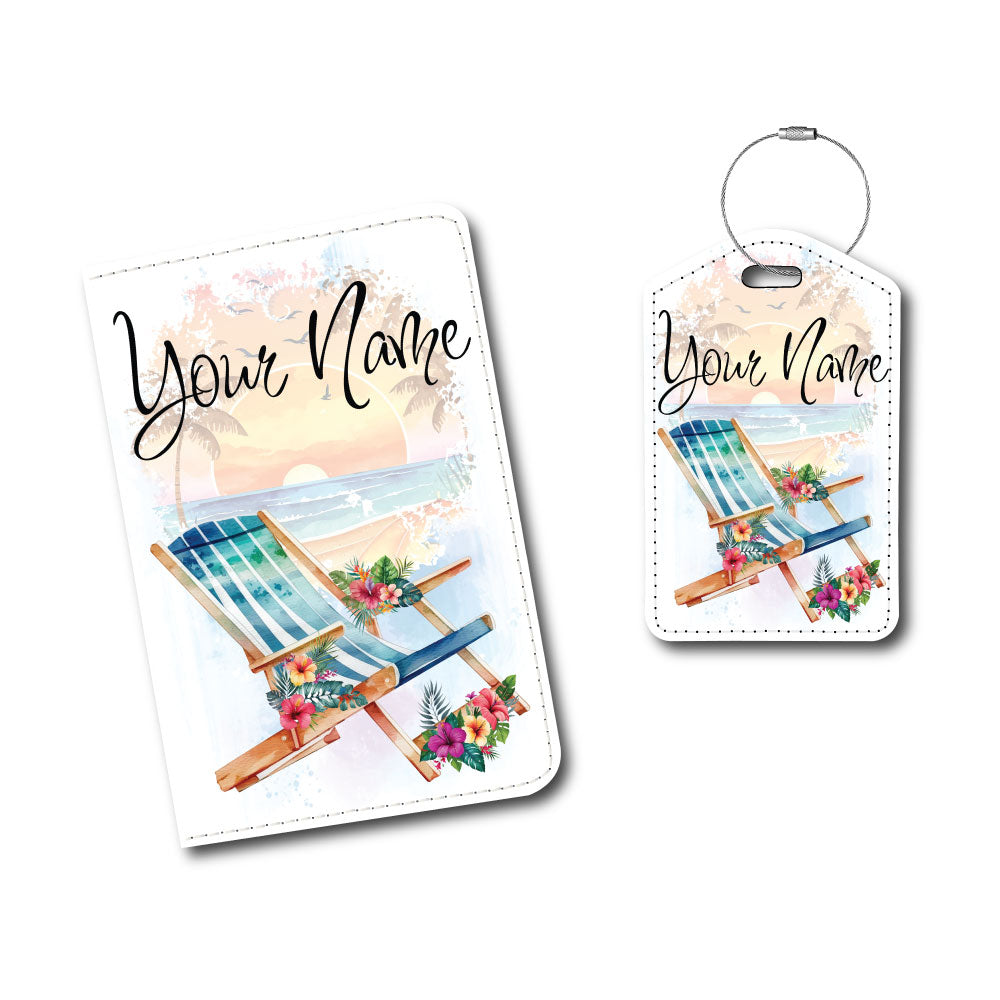 Floral Beach Chair | Passport Holder & Luggage Tag