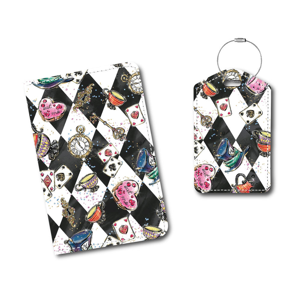 Alice in Wonderland Elements | Passport Holder & Luggage Tag