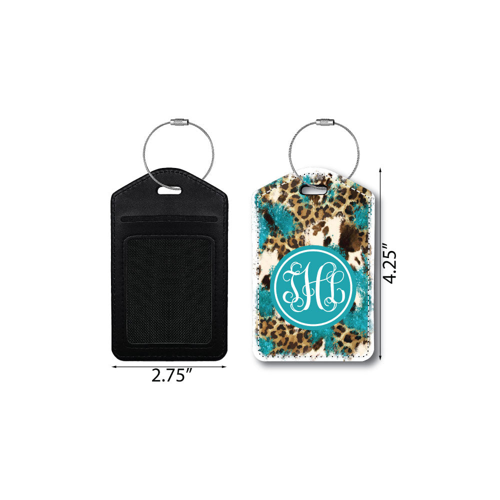 Monogram | Leopard Print Boho | Passport Holder & Luggage Tag