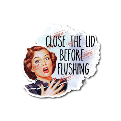 Humorous 50's House Wife | Bathroom Decor, Vinyl Decal Toilet Sign