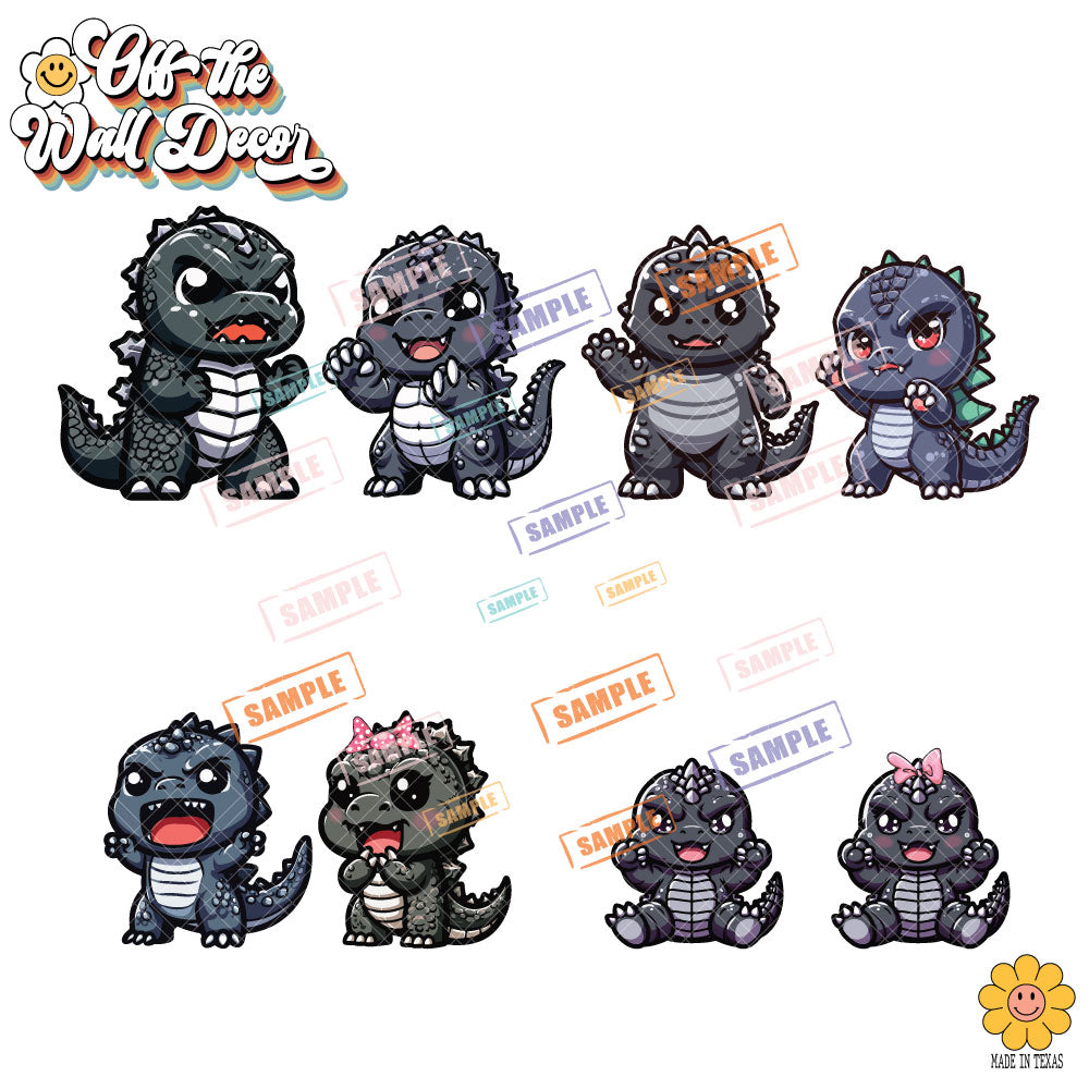 Chibi Godzilla Family