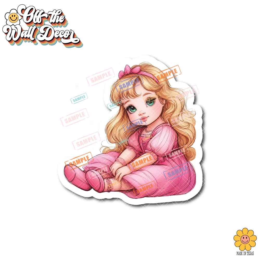 Little Princess and Fairy-tale Waterproof Sticker: Holographic or Glossy Laminate