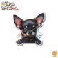 Peeking Chihuahua | Car/Truck Sticker, Automotive Decals, Car Bling Stickers and Decals, Pet Cat Dog Decal for Window