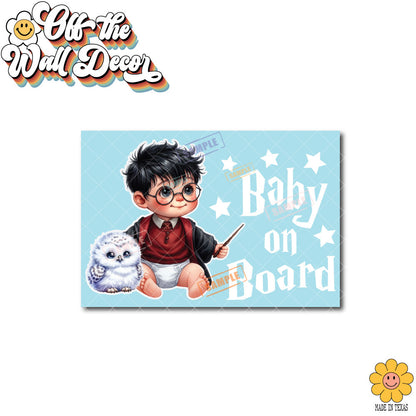 Little Wizard on Board | Baby on Board | Suction Cup Sign, Magnet OR Vinyl Decal Sticker