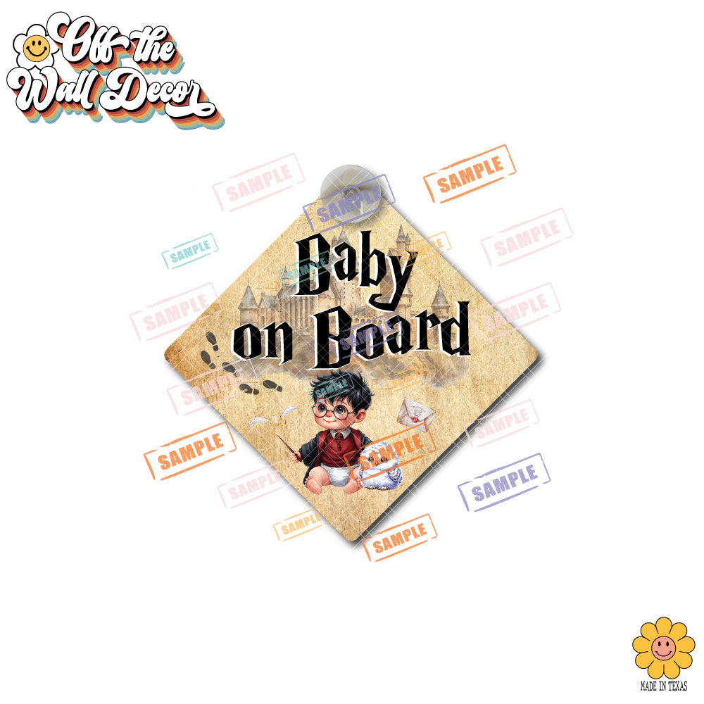 Little Wizard on Board | Baby on Board | Suction Cup Sign, Magnet OR Vinyl Decal Sticker