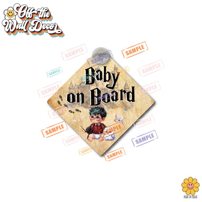 Little Wizard on Board | Baby on Board | Suction Cup Sign, Magnet OR Vinyl Decal Sticker