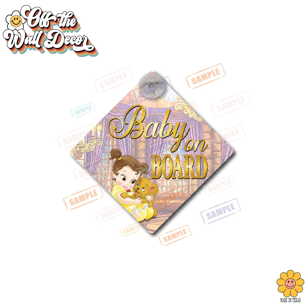 Little Belle | Baby on Board | Suction Cup Sign, Magnet OR Vinyl Decal Sticker