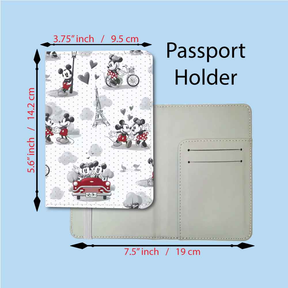 Vintage Mickey & Minnie | Passport Holder & Luggage Tag | Fabric Collage