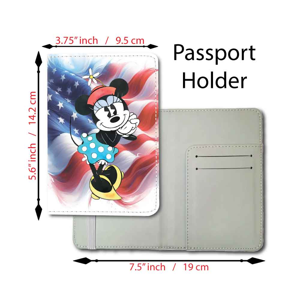 Vintage Minnie US Flag | Passport Holder & Luggage Tag