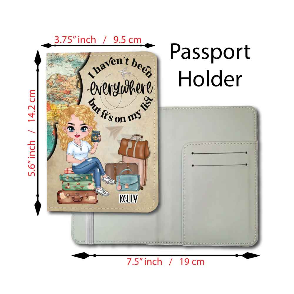 Chibi Personalized Character | I haven't been everywhere but it's on my list | Passport Holder & Luggage Tag