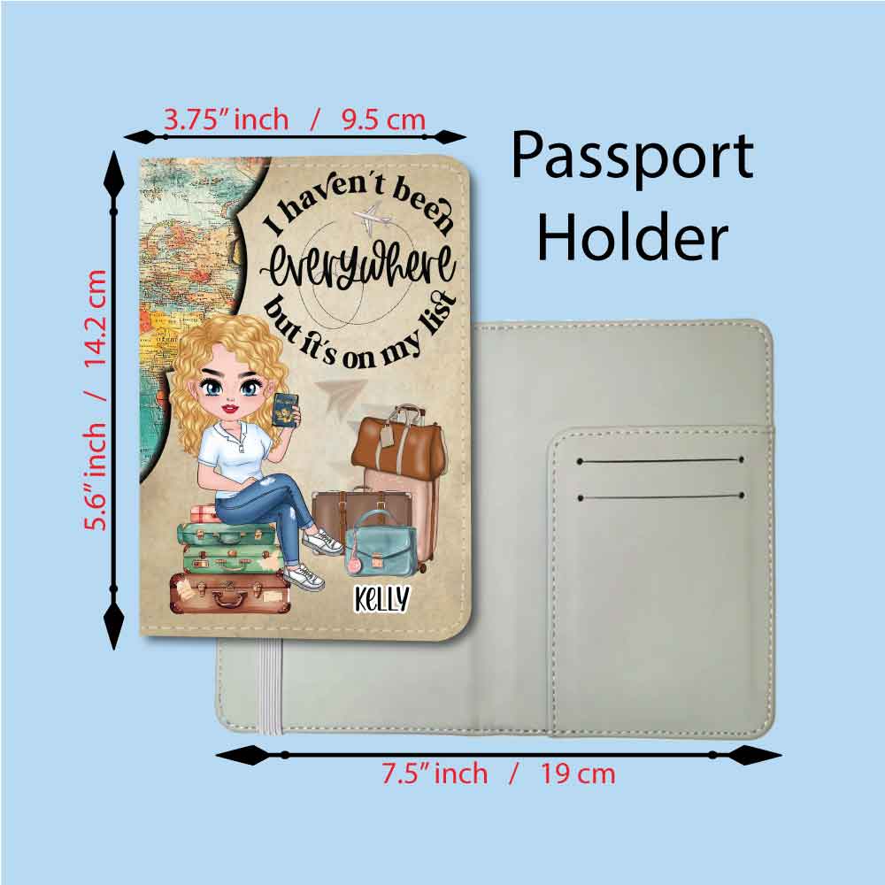 Chibi Personalized Character | I haven't been everywhere but it's on my list | Passport Holder & Luggage Tag