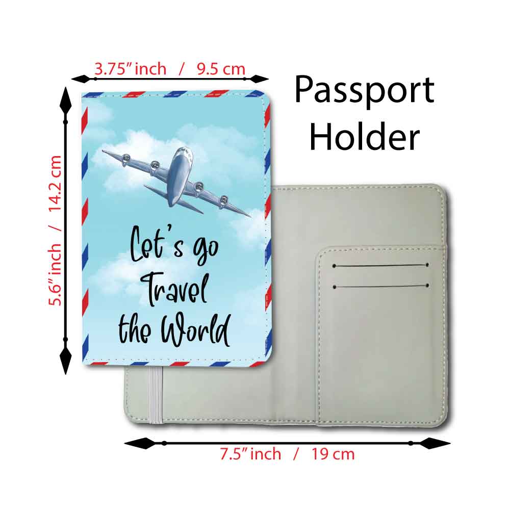 Let's go Travel the World | Passport Holder & Luggage Tag