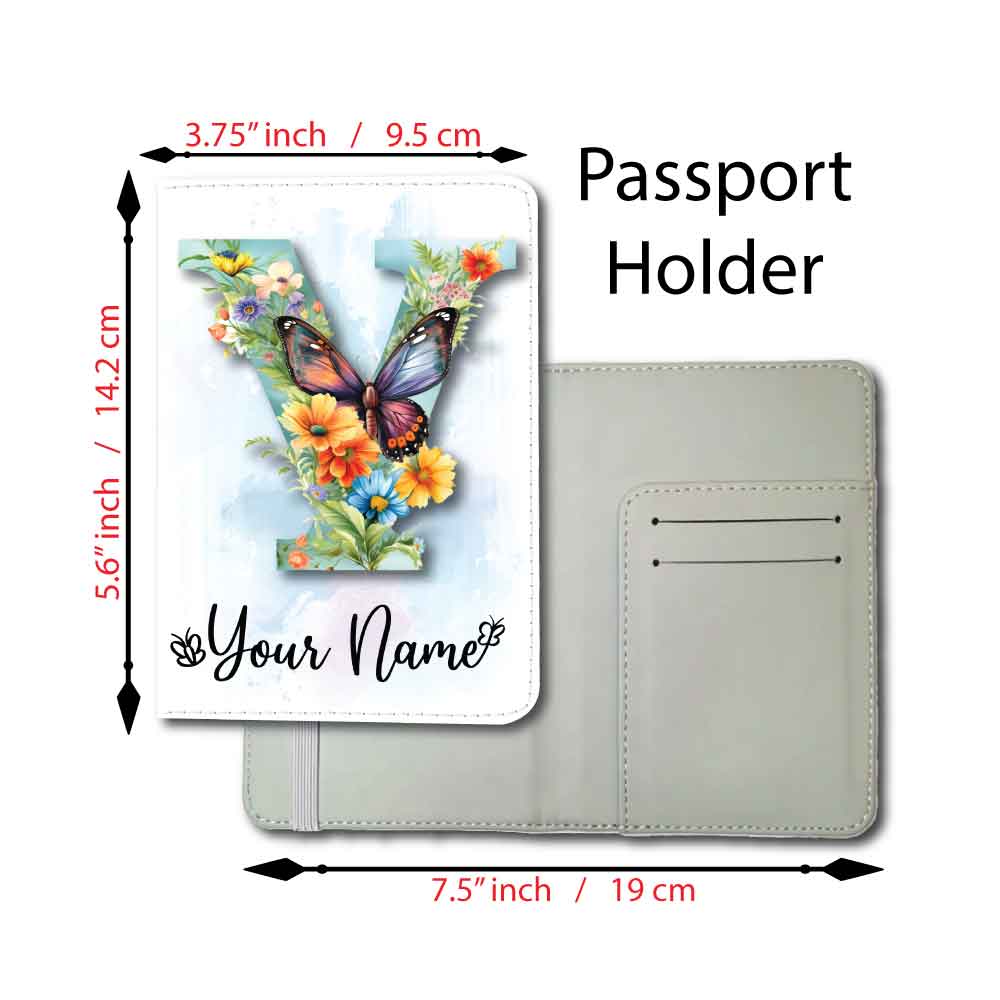 Butterfly Initial Personalized | Passport Holder & Luggage Tag