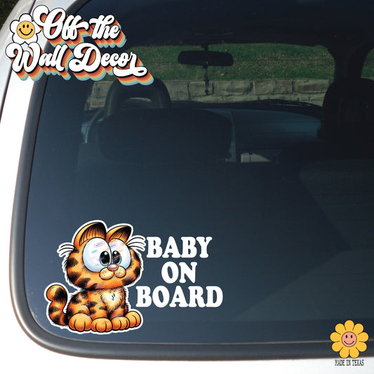 Kitten Garfield | Baby on Board | Vinyl Decal Sticker