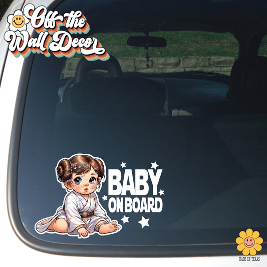 Baby Princess Leia | Baby on Board | Vinyl Decal Sticker