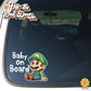 Baby Luigi | Baby on Board | Suction Cup Sign, Magnet OR Vinyl Decal Sticker