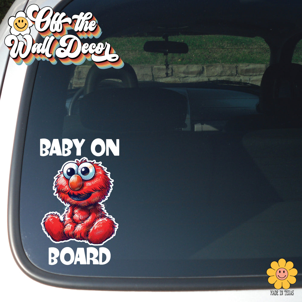 Baby Elmo | Baby on Board | Suction Cup Sign, Magnet OR Vinyl Decal Sticker