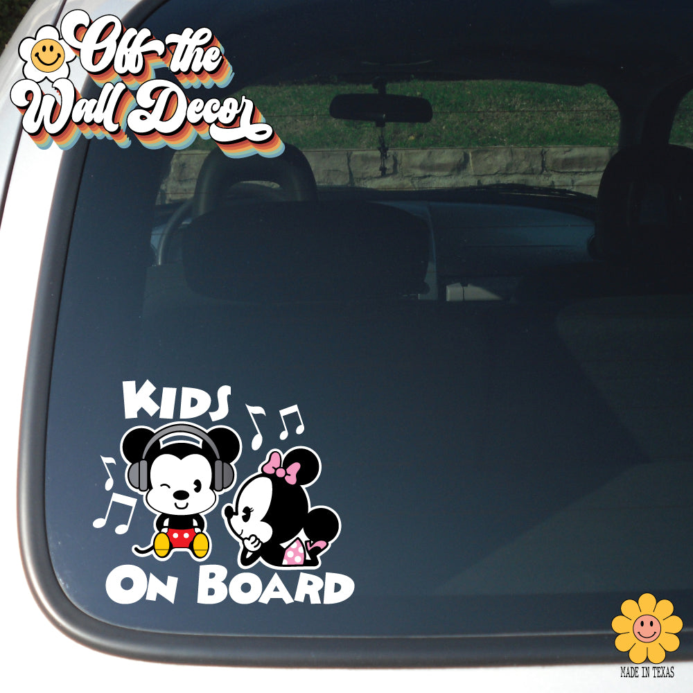 Mickey & Minnie Cuties | Kids on Board | Suction Cup Sign, Magnet OR Vinyl Decal Sticker