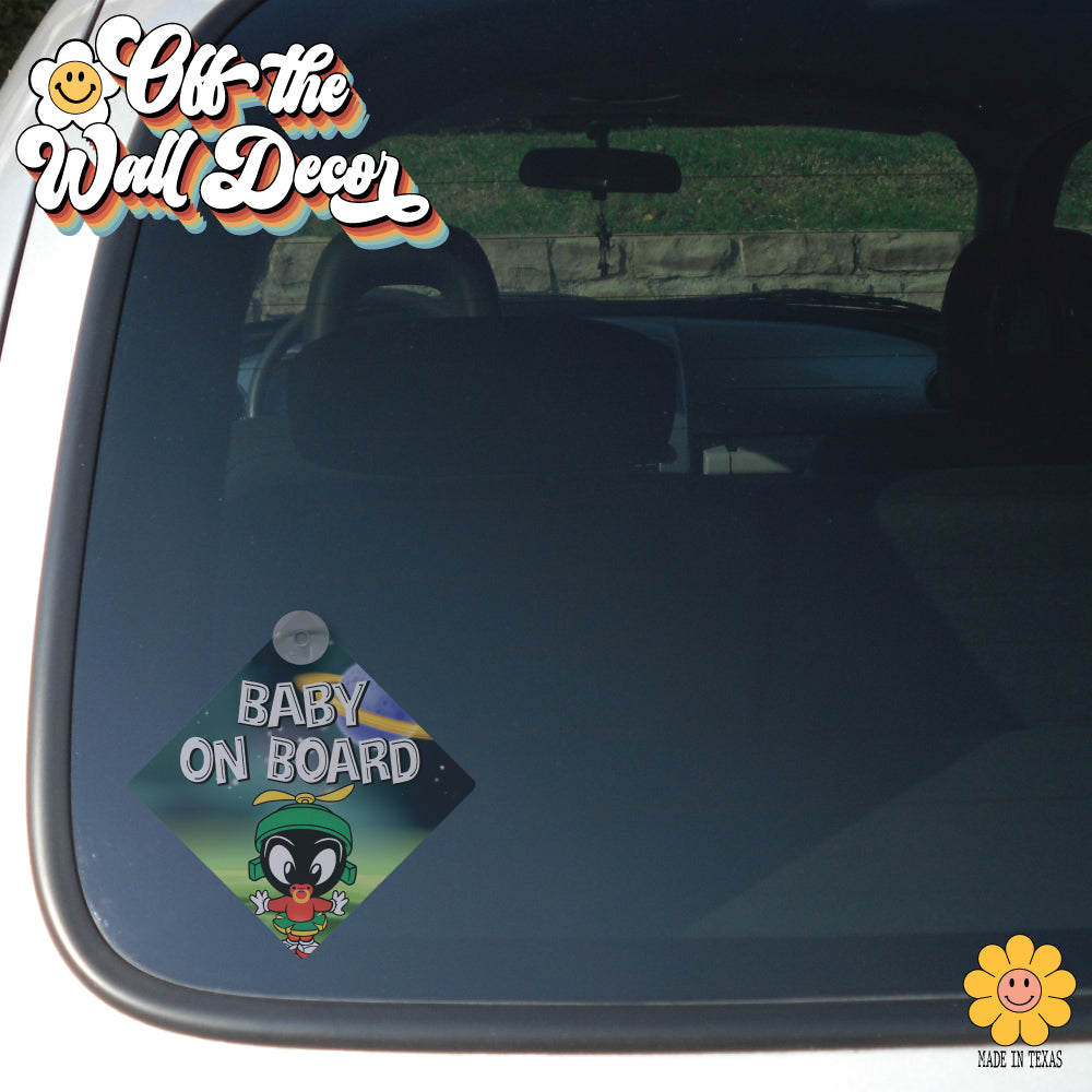 Little Marvin | Baby on Board | Suction Cup Sign, Magnet OR Vinyl Decal Sticker