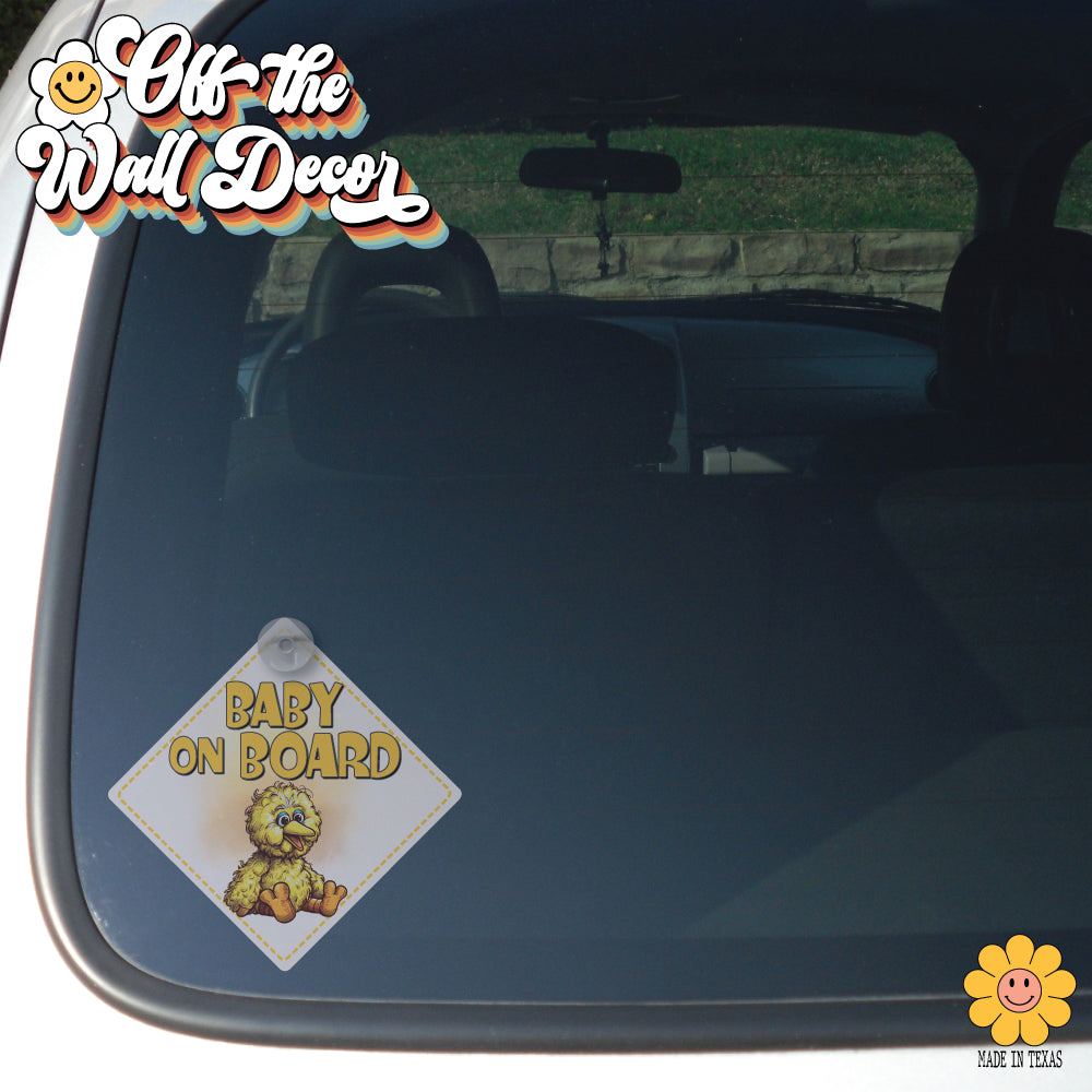 Baby Big Bird | Baby on Board | Suction Cup Sign, Magnet OR Vinyl Decal Sticker