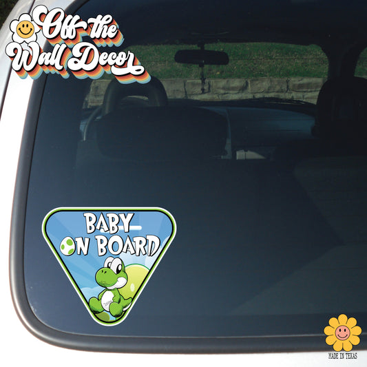 Baby Yoshi | Baby on Board | Suction Cup Sign, Magnet OR Vinyl Decal Sticker
