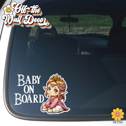 Baby Zelda | Baby on Board | Vinyl Decal Sticker
