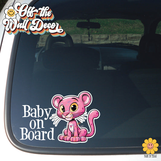 Little Pink Panther | Baby on Board | Vinyl Decal Sticker