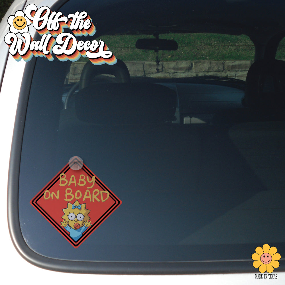 Maggie | Baby on Board | Suction Cup Sign, Magnet OR Vinyl Decal Sticker
