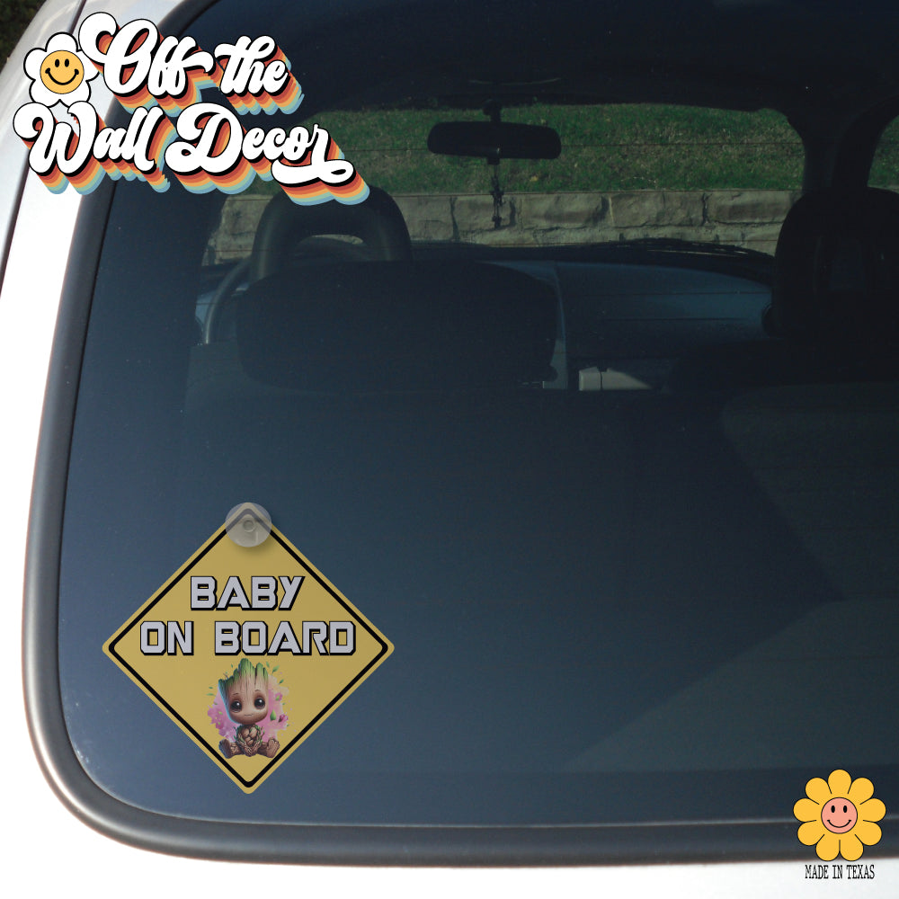 Baby Groot | Baby on Board | Suction Cup Sign, Magnet OR Vinyl Decal Sticker