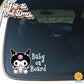 Baby Kuromi | Baby on Board | Suction Cup Sign, Magnet OR Vinyl Decal Sticker