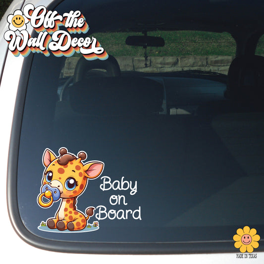 Baby Giraffe | Baby on Board | Suction Cup Sign, Magnet OR Vinyl Decal Sticker