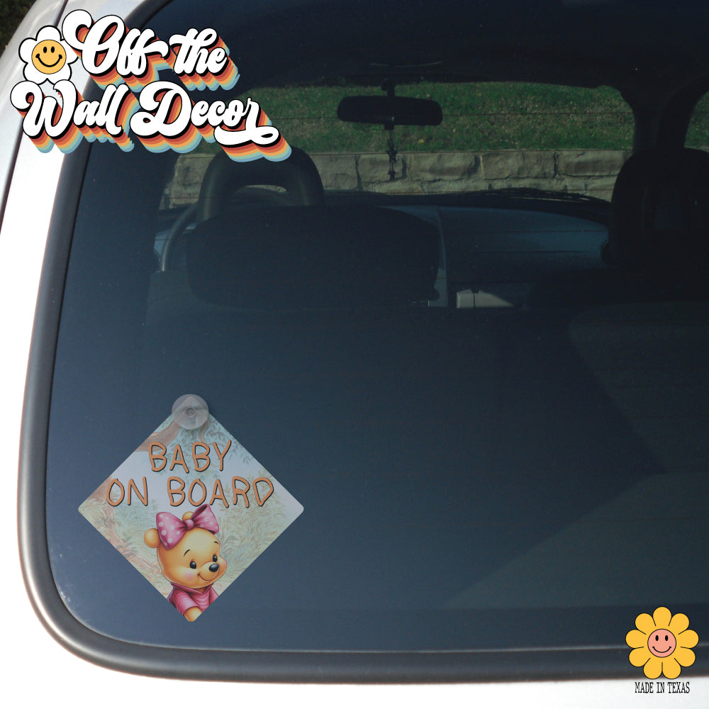 Baby Pooh Bear | Baby on Board | Suction Cup Sign, Magnet OR Vinyl Decal Sticker