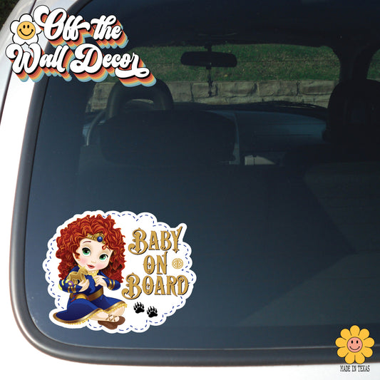 Little Merida | Baby on Board | Suction Cup Sign, Magnet OR Vinyl Decal Sticker