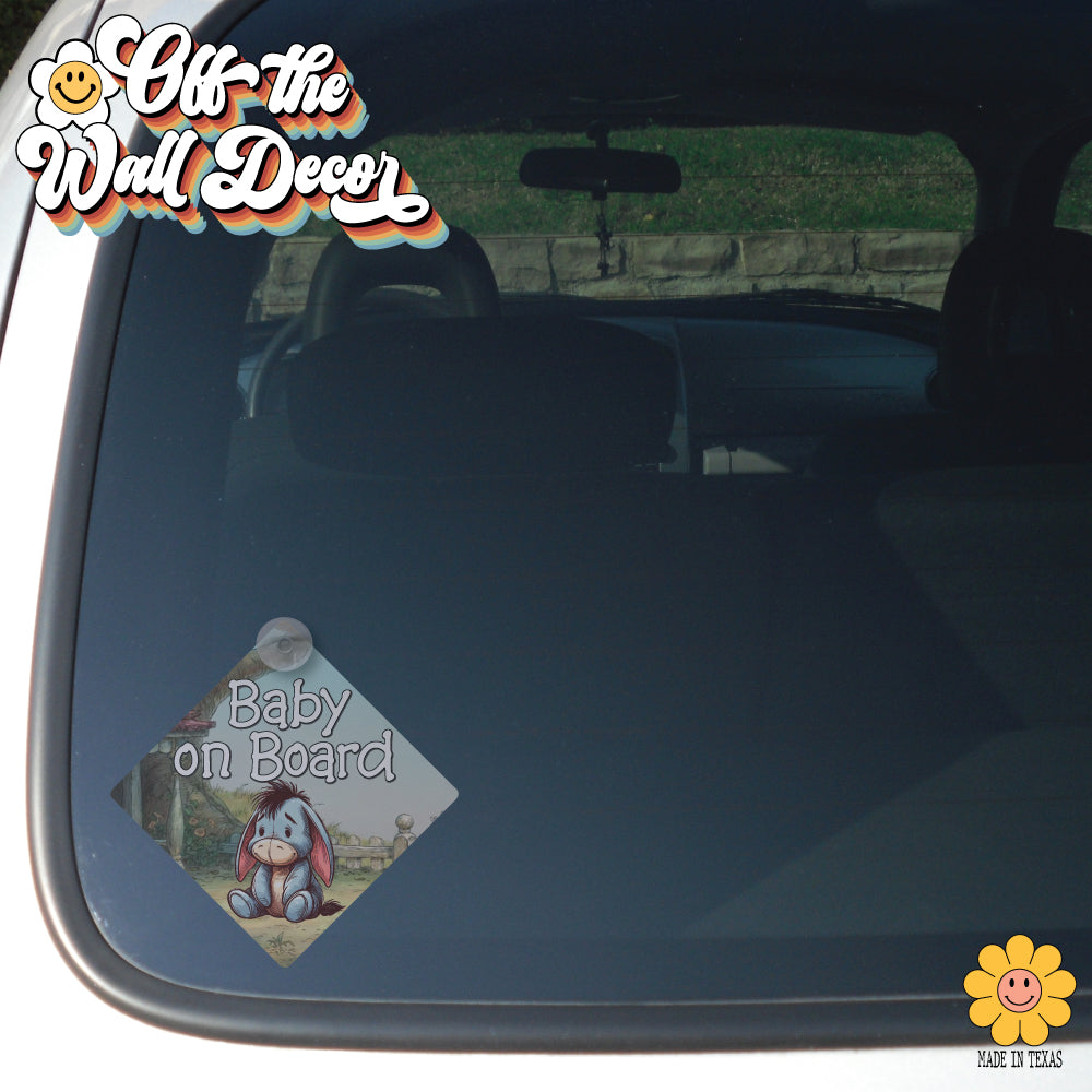 Baby Eeyore | Baby on Board | Suction Cup Sign, Magnet OR Vinyl Decal Sticker