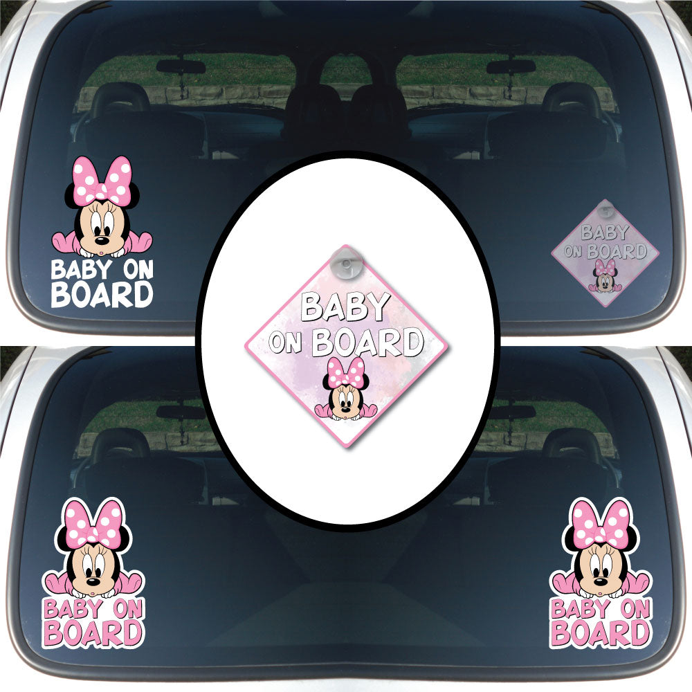 Baby Minnie | Baby on Board | Suction Cup Sign, Magnet OR Vinyl Decal Sticker