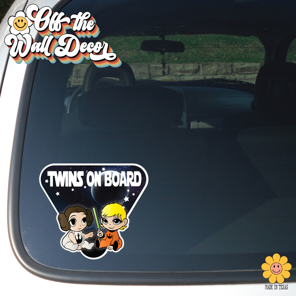 Luke & Leia | Baby on Board | Suction Cup Sign, Magnet OR Vinyl Decal Sticker