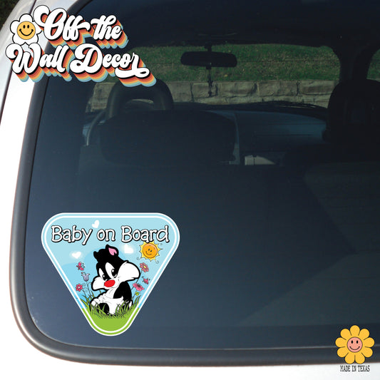 Sylvester Kitty | Baby on Board | Suction Cup Sign, Magnet OR Vinyl Decal Sticker