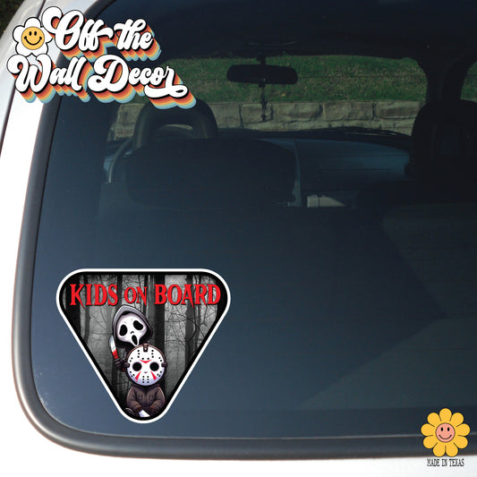 Baby Horror Characters | Kids on Board | Suction Cup Sign, Magnet OR Vinyl Decal Sticker