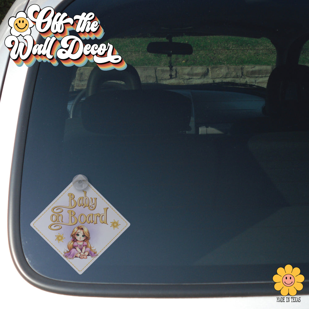 Baby Rapunzel | Baby on Board | Suction Cup Sign, Magnet OR Vinyl Decal Sticker