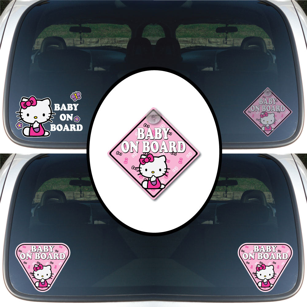 Hello Kitty | Baby on Board | Suction Cup Sign, Magnet OR Vinyl Decal Sticker