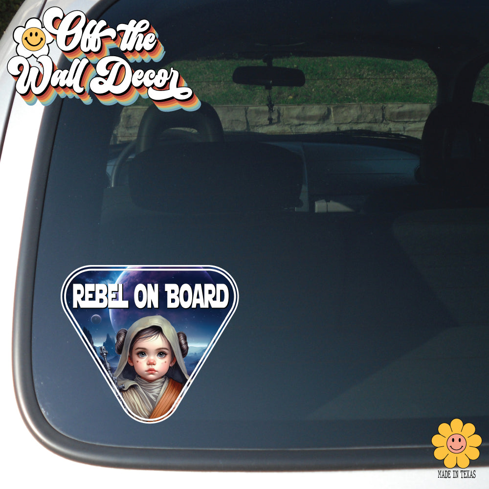 Rebel Leia | Baby on Board | Suction Cup Sign, Magnet OR Vinyl Decal Sticker