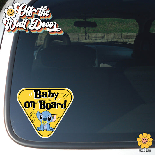 Stitch Baby | Baby on Board | Suction Cup Sign, Magnet OR Vinyl Decal Sticker