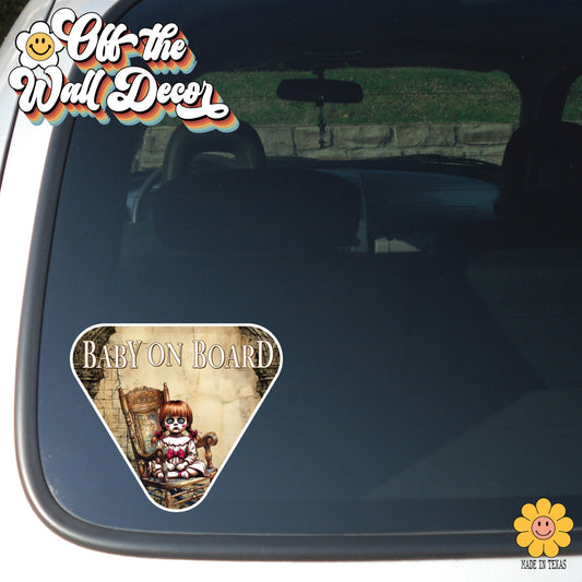 Annabelle | Baby on Board | Suction Cup Sign, Magnet OR Vinyl Decal Sticker
