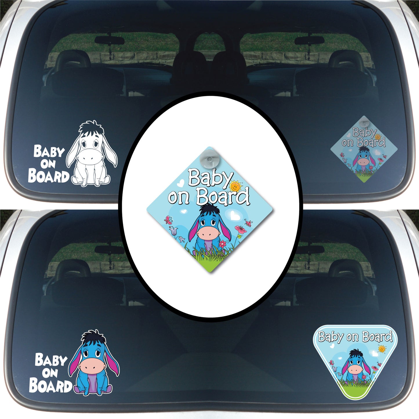 Baby Eeyore | Baby on Board | Suction Cup Sign, Magnet OR Vinyl Decal Sticker