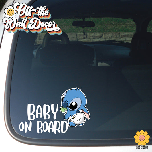 Baby Stitch | Baby on Board | Vinyl Decal Sticker
